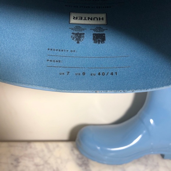 Sky Blue Glossy Hunter Boots - Picture 5 of 8